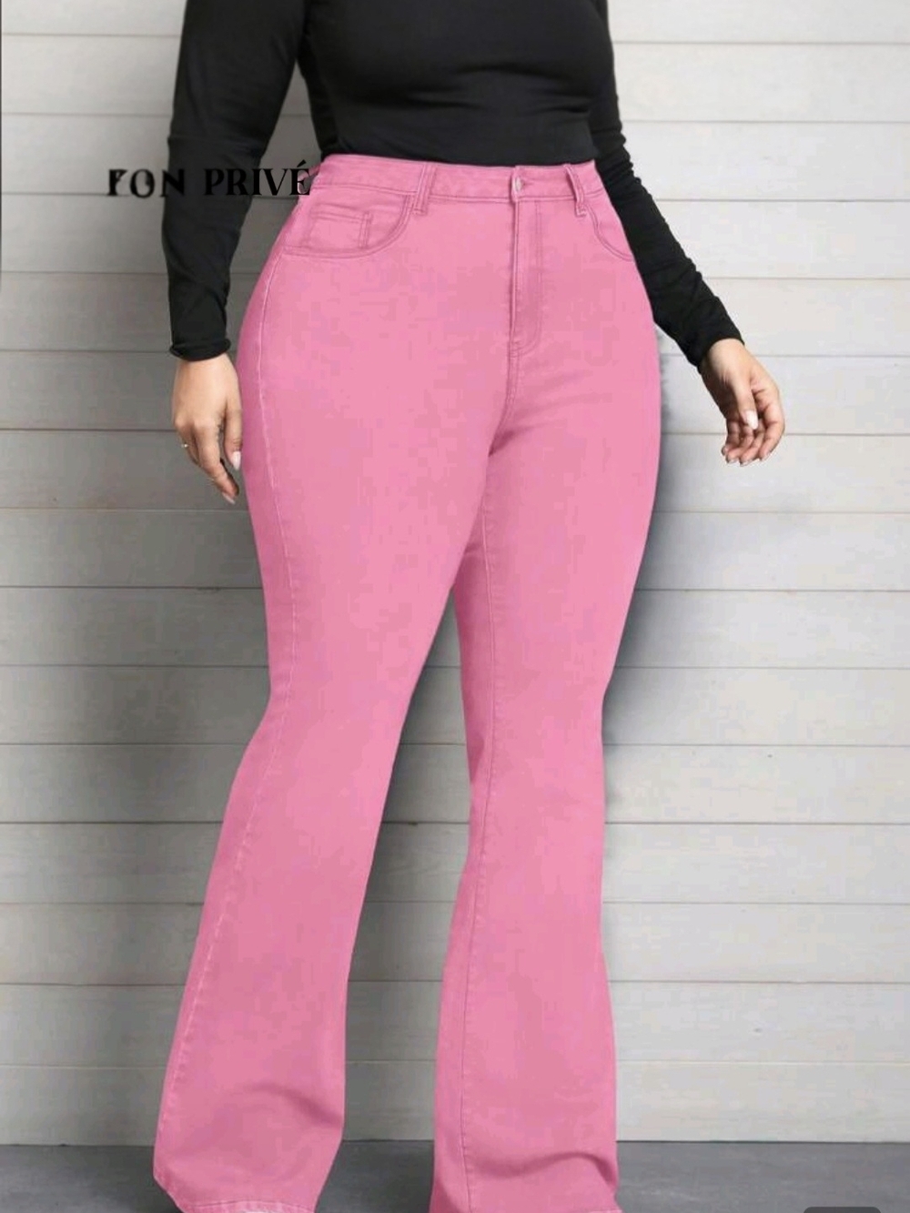 High-Waisted Pink Women's Flare Jeans